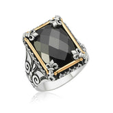 Silver Black Stone Men's Ring